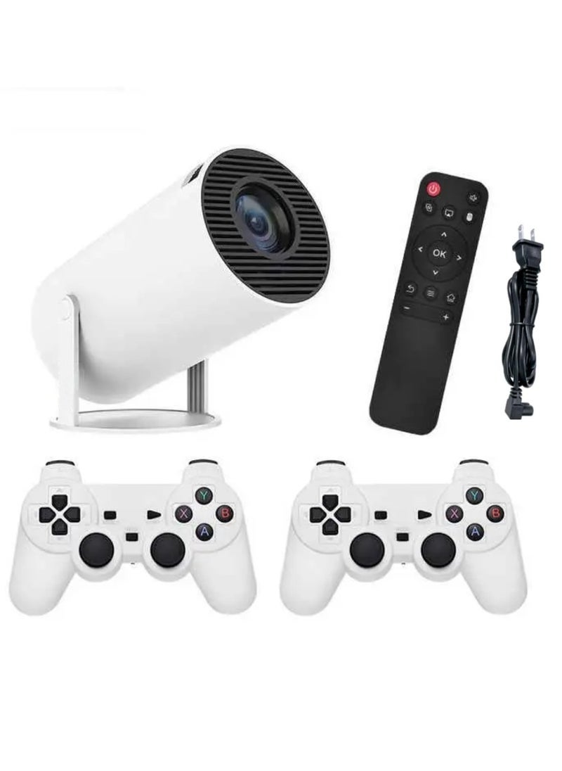JOMILA Portable All-in-One Smart Mini Projector with 20000+ Retro Games Dual Wireless Controllers Full HD 130 Inch Display Auto Keystone 180° Flip Android 11 Bluetooth 5.0 2.4G 5G WiFi for Home and Outdoor Entertainment