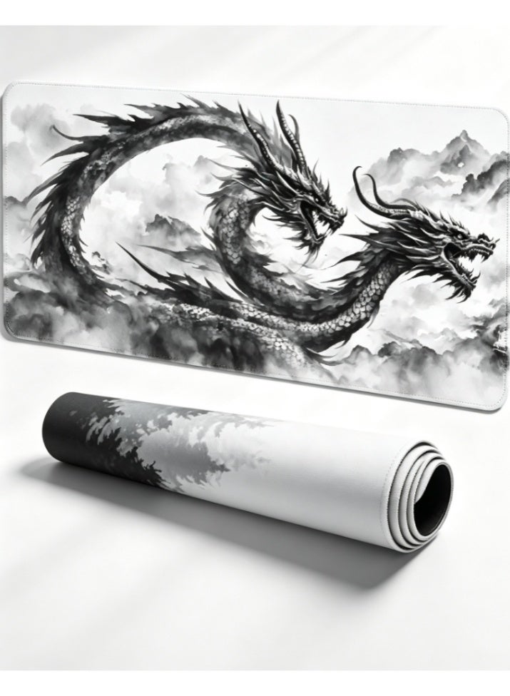sumkyle Sumkyle 800 Chinese Ink Wash Twin Dragon Large Extended Mouse Pad 800×300mm