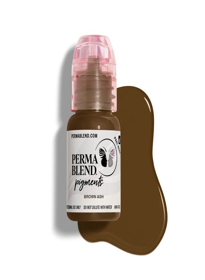 Perma Blend Brown Permanent Makeup for Eyebrows, Used for Microblading and, Professional Cosmetic Pigment - Brown Ash, .5 oz. - Image 1