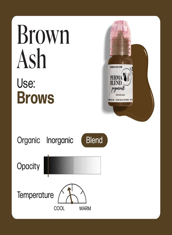 Perma Blend Brown Permanent Makeup for Eyebrows, Used for Microblading and, Professional Cosmetic Pigment - Brown Ash, .5 oz. - Image 2