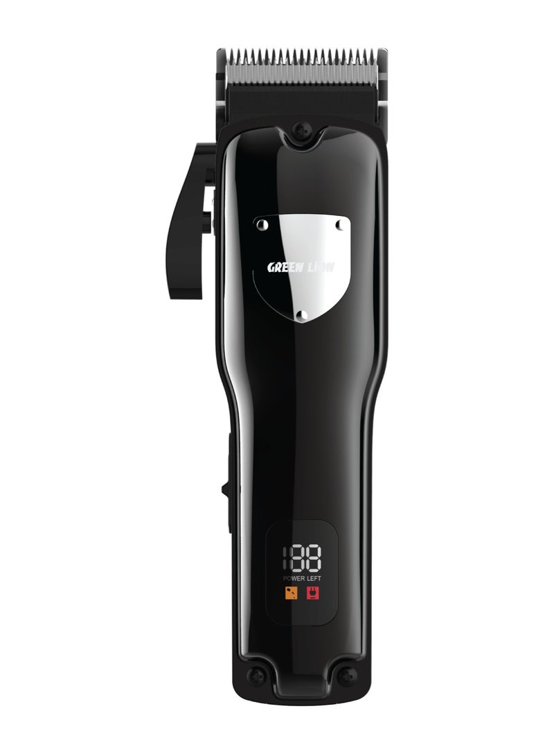 GREEN LION 9 in 1 Pro Trim Duo Hair & Body Clipper with Carrying Case / Corded & Cordless / Taper Lever / Digital Display / Neck Guard / Scissors / Oil Bottle / Adjustable Combs / Razor / Cleaning Brush / Hand Clipper x2 - Black - Image 5