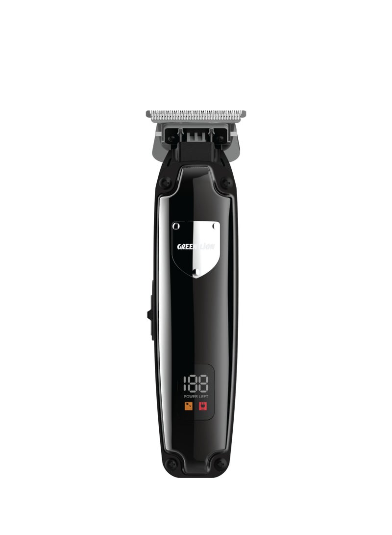 GREEN LION 9 in 1 Pro Trim Duo Hair & Body Clipper with Carrying Case / Corded & Cordless / Taper Lever / Digital Display / Neck Guard / Scissors / Oil Bottle / Adjustable Combs / Razor / Cleaning Brush / Hand Clipper x2 - Black - Image 4