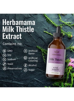 HERBAMAMA Milk Thistle Liquid Drops Organic Milk Thistle Seed Tincture Liver Detox Milk Thistle Liquid Extract Supplement Alcoholfree 4 Fl Oz  - Image 5