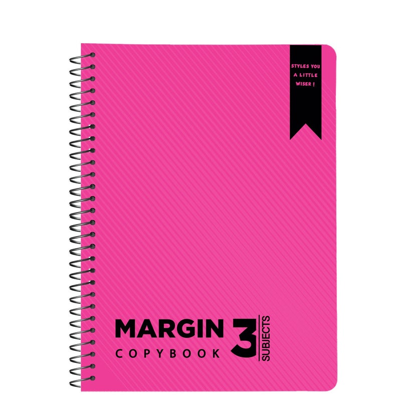  صبحي قرطاسيه دفتر Margin A4 – 120 ورقة، سكيتش ببسلك لولبي مع 3 فواصل، مناسب للمدرسة والمكتب والمهام اليومية - Image 1