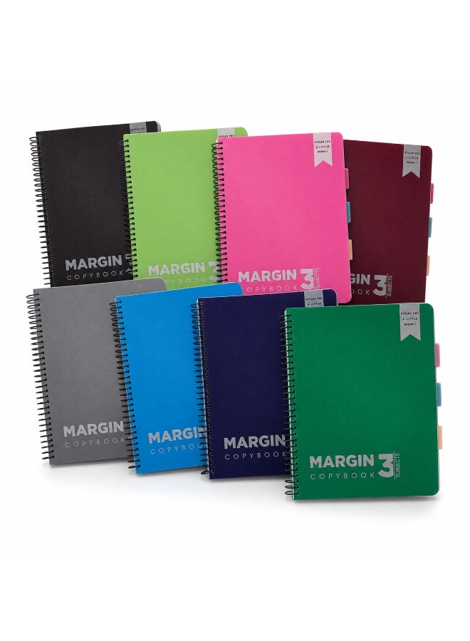  صبحي قرطاسيه دفتر Margin A4 – 120 ورقة، سكيتش ببسلك لولبي مع 3 فواصل، مناسب للمدرسة والمكتب والمهام اليومية - Image 3