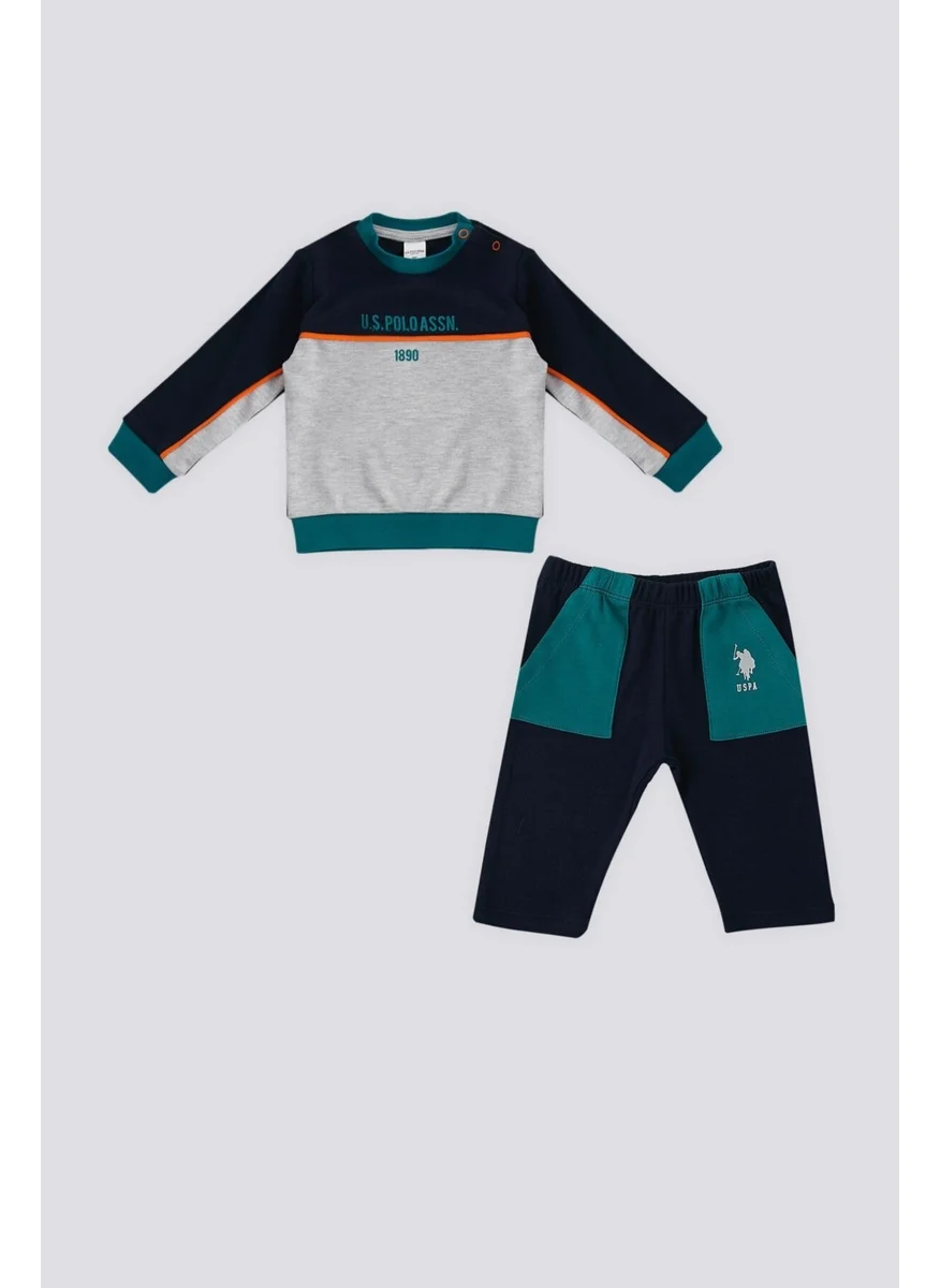 يو اس بولو اسن Navy Blue Pocket Baby 2-Piece Set