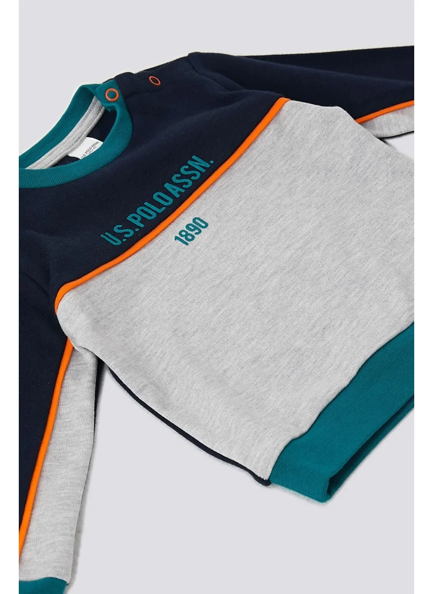 يو اس بولو اسن Navy Blue Pocket Baby 2-Piece Set