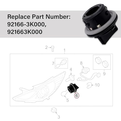 NIULPFZTK 2pcs 92166-3K000 Front Turn Signal Light Bulb Socket Holder, Turn Signal Lamp Plug Socket Assembly, Compatible with KIA Soul Sportage Sorento/Hyundai Sonata Veloster - Image 5