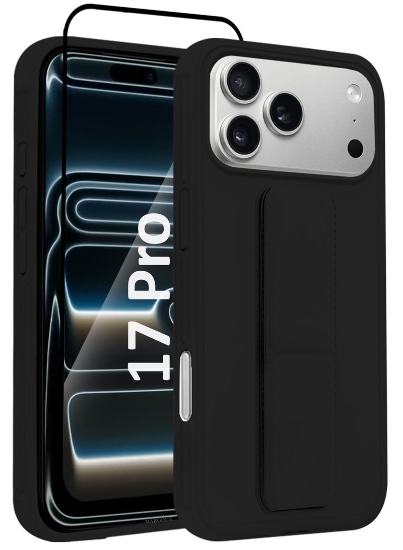 CATANES 2 Packs Premium PU Leather Case for iPhone 17 Pro with Stand Function Shockproof and Anti Scratch Finger Grip with 3D Screen Protector - Image 2