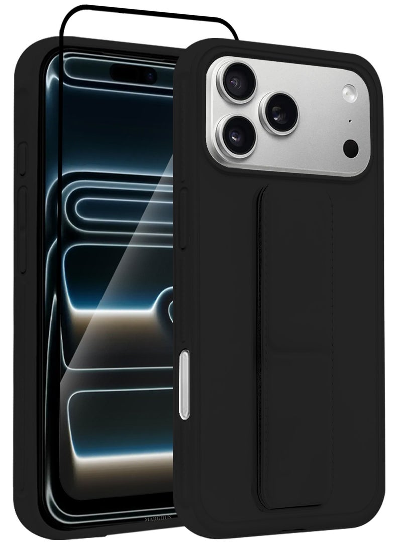 CATANES 2 Packs Premium PU Leather Case for iPhone 17 Pro with Stand Function Shockproof and Anti Scratch Finger Grip with 3D Screen Protector - Image 1