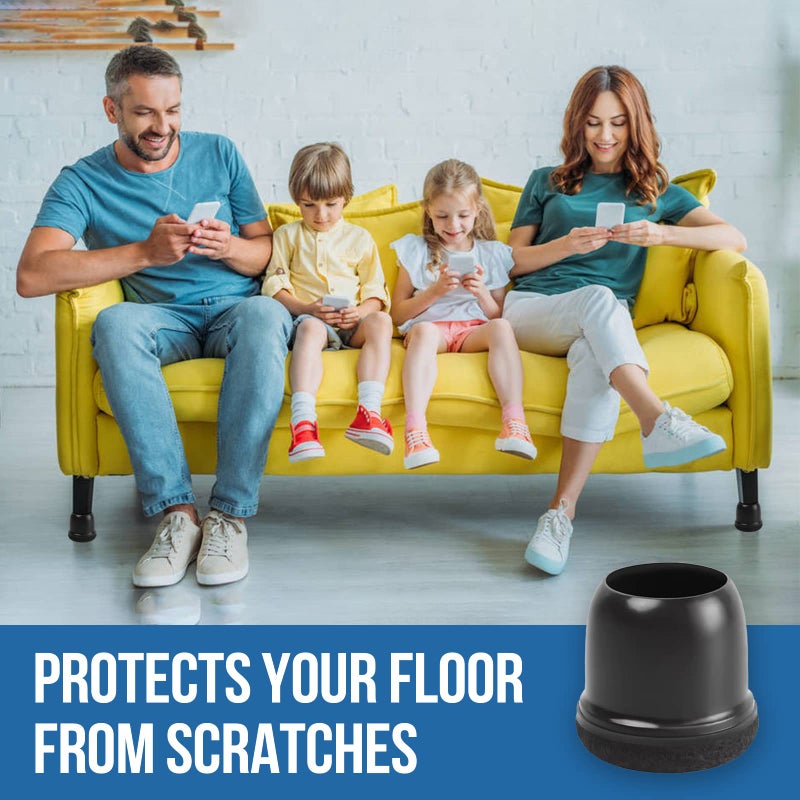 MOYOHIM 20 Pcs Black Extra Small Chair Leg Floor Protectors For Hardwood Floors  Upgraded Rubber Chair Leg Caps With Felt  Furniture Leg Feet Covers Protect Floor From Scratches Reduce Noise (Fit 0.55""-0.75"") - Image 2