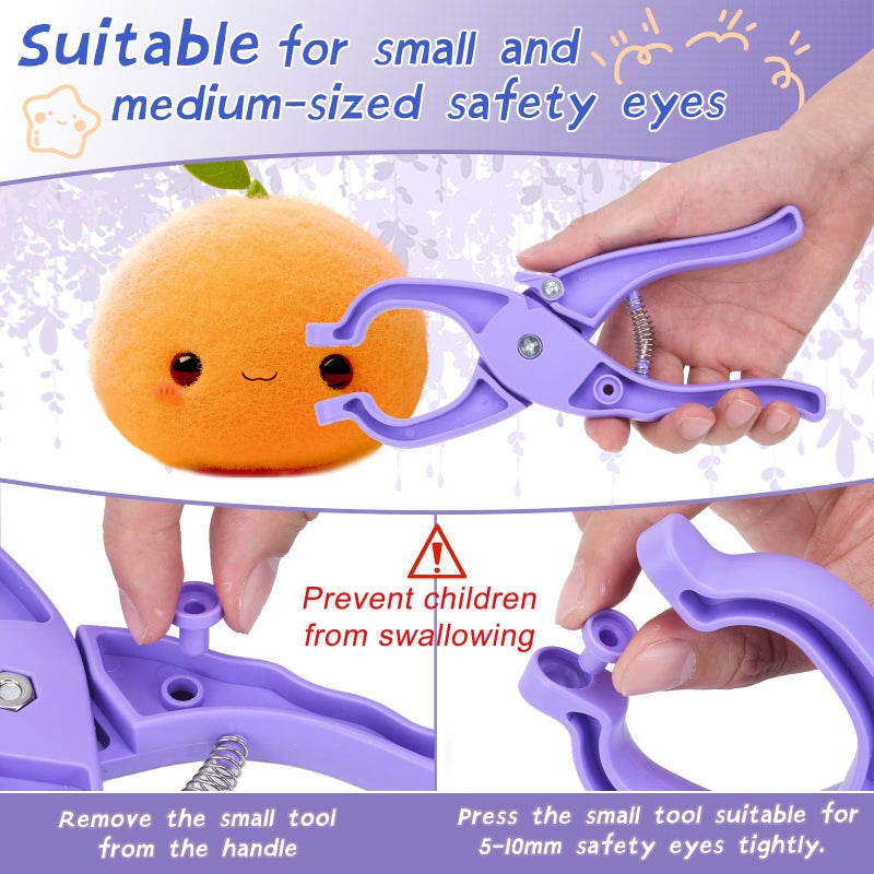 Jifvrnk Upgraded Safety Eye Tool for Crocheting, Auxiliary Tool for 5-30mm Stuffed Animals Safety Eyes, Doll Making Tool, Time Saving, Labor Saving and Hand - Friendly Safety Eye Snapper Tool - Image 4