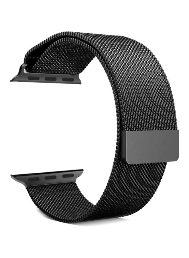 Magnetic Stainless Steel Band For Apple Watch 42/44/45/49 mm Black - Image 1