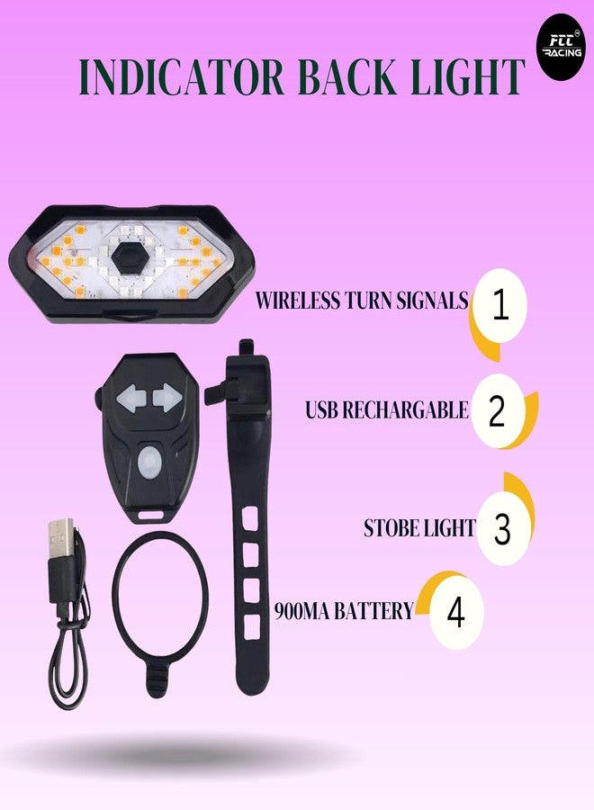 FCCRACING Indicator Back Light and Front Light Combo for Bicycle - USB Charge, Waterproof - Image 4