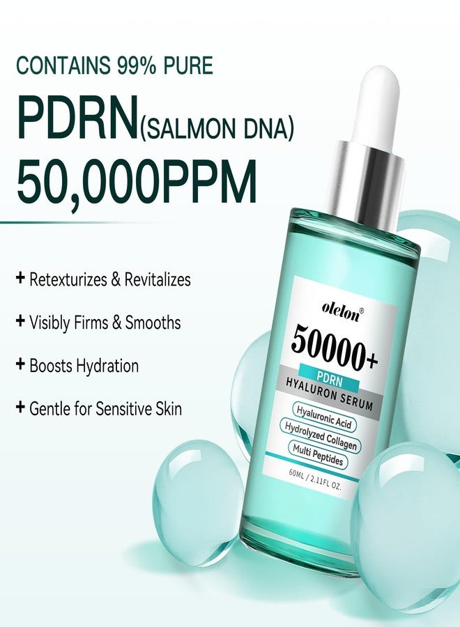 OLELON Salmon DNA PDRN Anti-Aging Serum – 50,000ppm PDRN & Hyaluronic Acid for Hydration & Radiance, Collagen & Peptides for Firm, Smooth the Skin | Korean Skincare 60ml / 2.11 fl.oz - Image 3