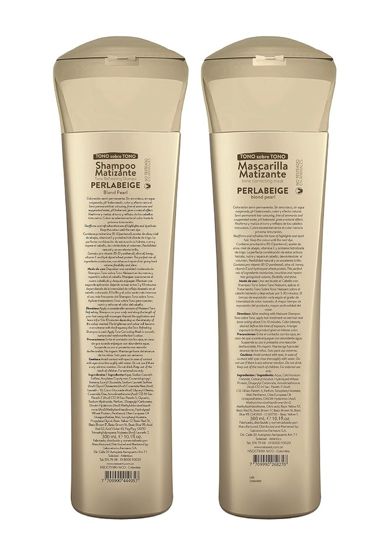 Naissant Naissant Set No Yellow Shampoo, Treatment Mask. Color Care,Hair Intensifier and Damage Repair. Without Salt and Parabens for Blonde Hair (Perla Beige)  - Image 4