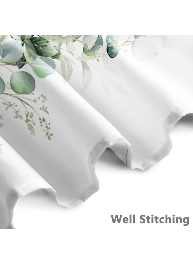 Renaiss 72x72 Inches Green Leaves Shower Curtain Watercolor Green Botanical Plants Eucalyptus Fresh Nature Shower Curtain for Bathroom Decor Waterproof Polyester Fabric Accessories with Hooks - Image 3