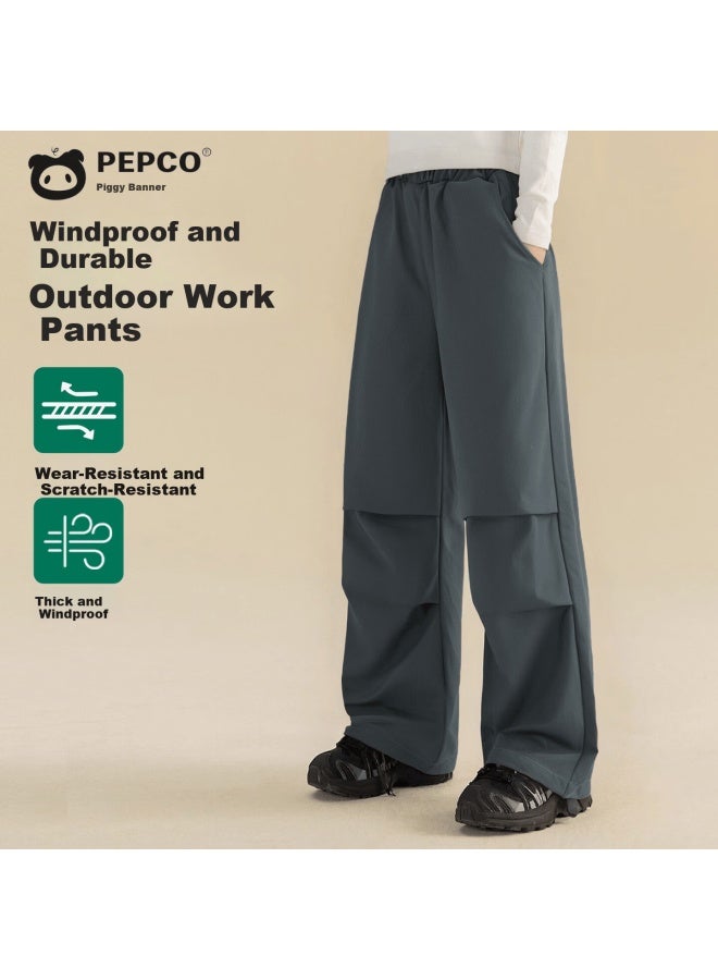 Pepco Kids Boys And Girls Paratrooper Casual Outdoor Windproof Cargo Hiking Pants 2504 Dark Gray 130 - Image 1