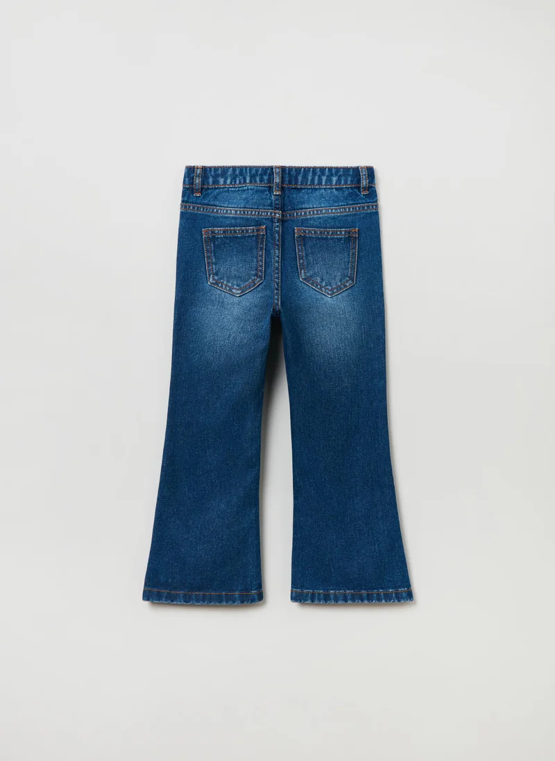Ovs OVS Flare-Fit Jeans With Embroidered Daisies