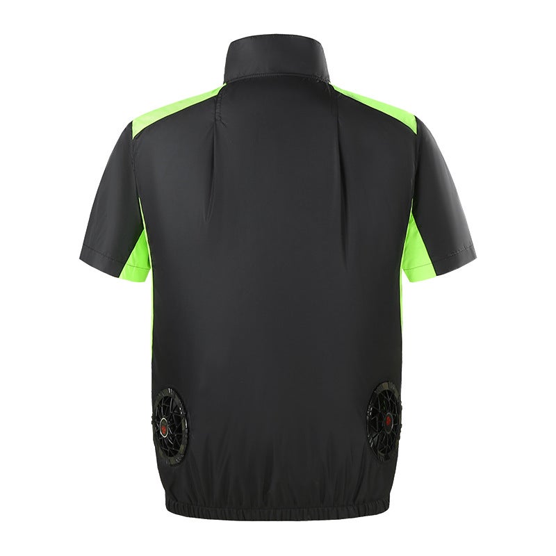 Men's Short Sleeve Cooling Fan Work Shirt - Image 5