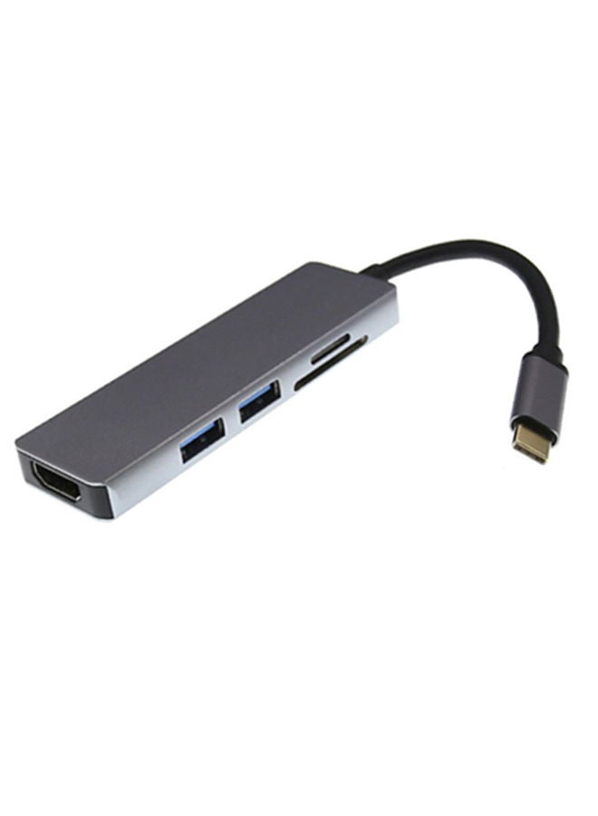 NIBEMINENT 3 Hub USB Type C To Hdmi 3.0 Cable Adapter Grey - Image 1