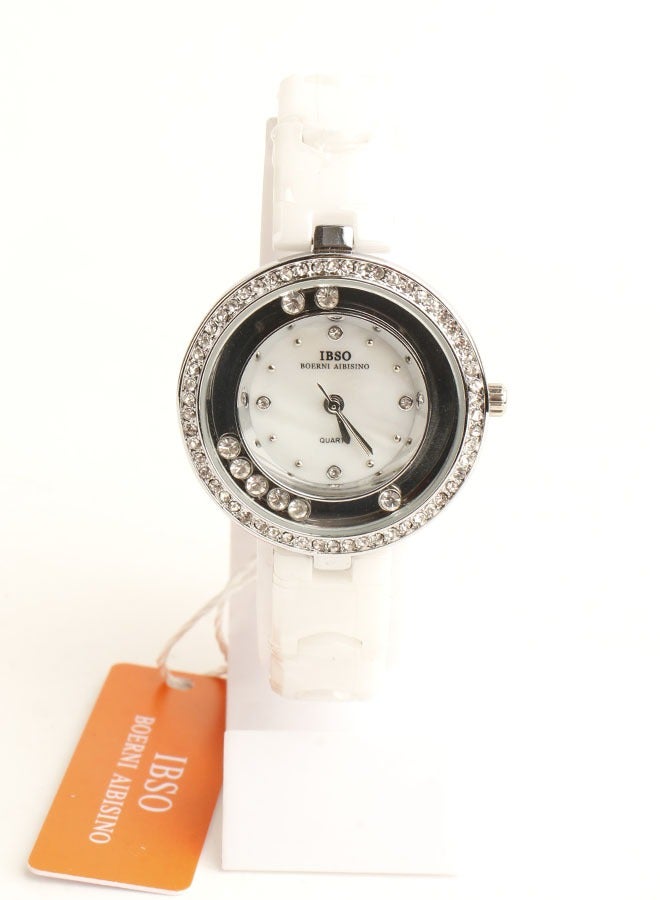 IBSO Women's Casual Wristwatch – Made of Ceramic Material – Adorned with Sparkling Crystals - Image 1