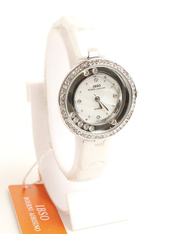 IBSO Women's Casual Wristwatch – Made of Ceramic Material – Adorned with Sparkling Crystals - Image 2