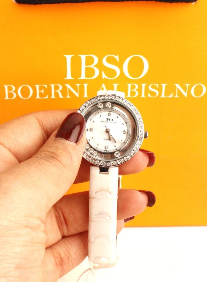 IBSO Women's Casual Wristwatch – Made of Ceramic Material – Adorned with Sparkling Crystals - Image 5
