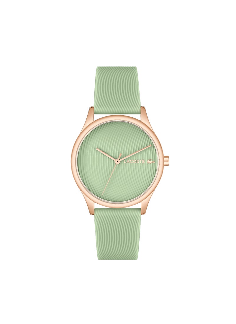 LACOSTE ساعة نسائية دائرية أنالوج بعلبة خضراء - 2001354  - Image 1