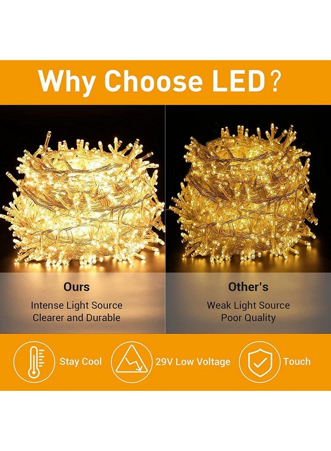 Gesto أضواء سلسلة LED دافئة بيضاء - أضواء نحاسية مقاومة للماء للزينة المنزلية | ضوء أصفر لزينة ديوالي، أضواء للشرفة الخارجية، عيد الميلاد - (19 متر | عبوة من 1) - Image 2