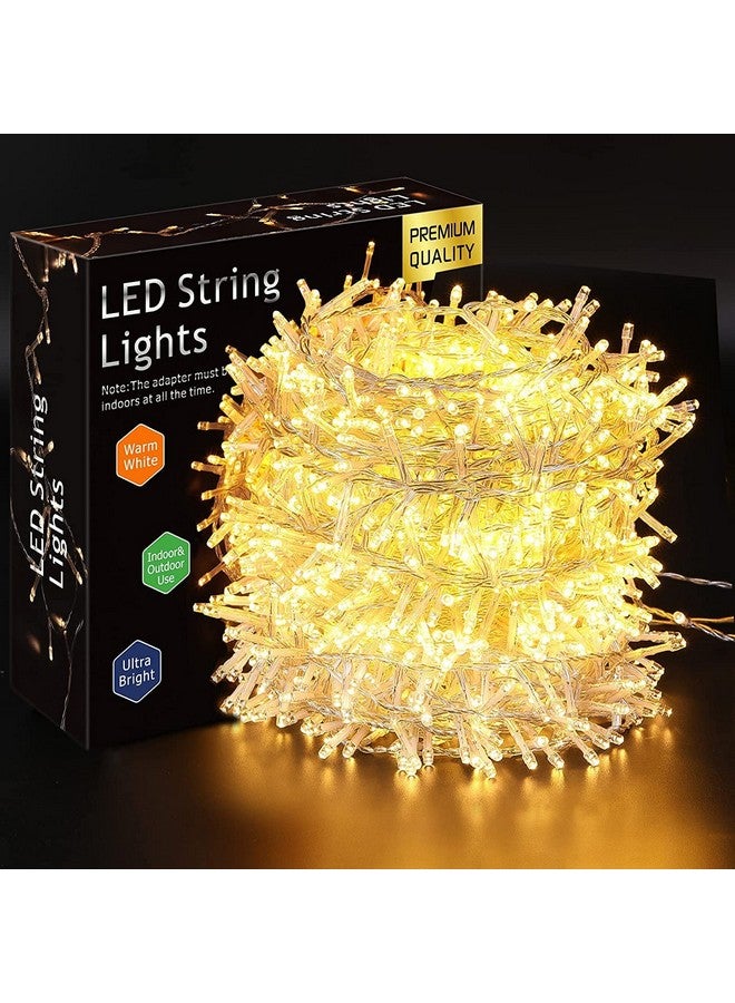 Gesto أضواء سلسلة LED دافئة بيضاء - أضواء نحاسية مقاومة للماء للزينة المنزلية | ضوء أصفر لزينة ديوالي، أضواء للشرفة الخارجية، عيد الميلاد - (19 متر | عبوة من 1) - Image 1