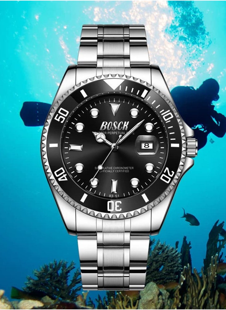 Bosck Watches for men Analog Mens Watch 42mm Large Face Easy Read Stainless Steel Business Watch Classic Luxury 30M Waterproof Mens Wrist Watches  - Image 2