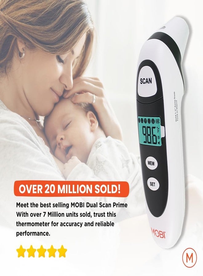MOBI DualScan Prime Ear & Forehead Thermometer for Baby, Kids & Adults, Digital Infrared, Food & Bottle & Room Mode, 1‑Second Reading, Memory Recall - Image 5
