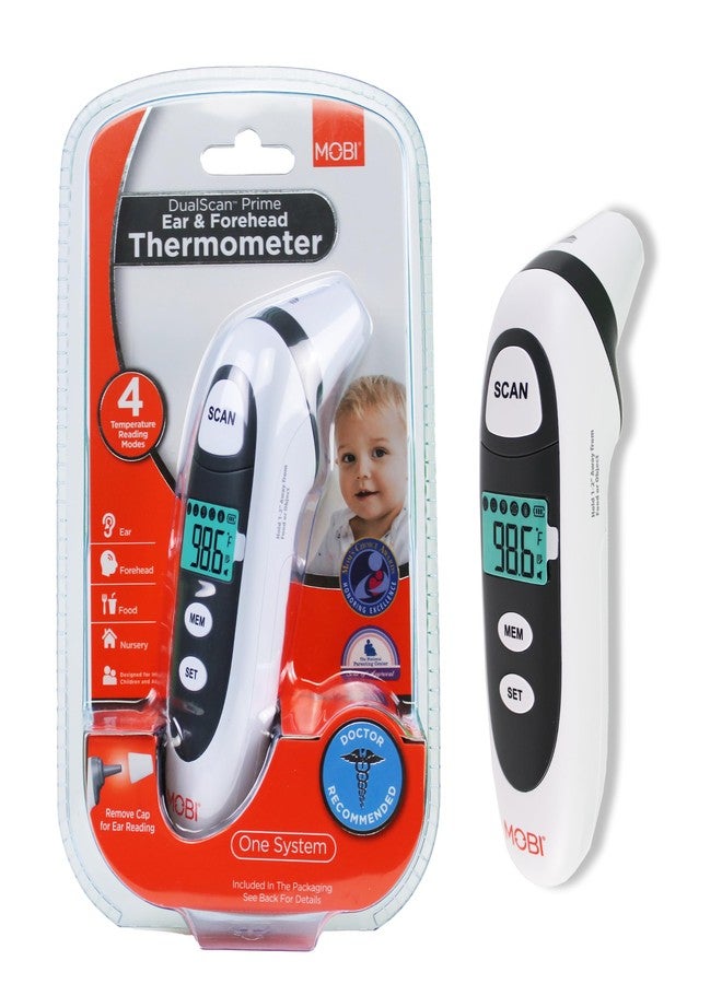 MOBI DualScan Prime Ear & Forehead Thermometer for Baby, Kids & Adults, Digital Infrared, Food & Bottle & Room Mode, 1‑Second Reading, Memory Recall - Image 1