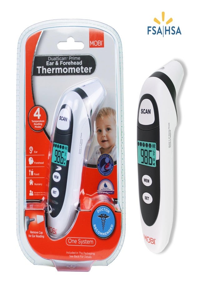 MOBI DualScan Prime Ear & Forehead Thermometer for Baby, Kids & Adults, Digital Infrared, Food & Bottle & Room Mode, 1‑Second Reading, Memory Recall - Image 2