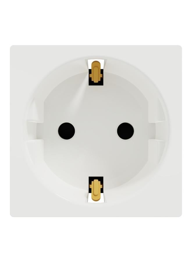 Schneider Electric German Socket Outlet, Miluz E, 16A, 250V, 2 Pin With Earth, 2 Module, White