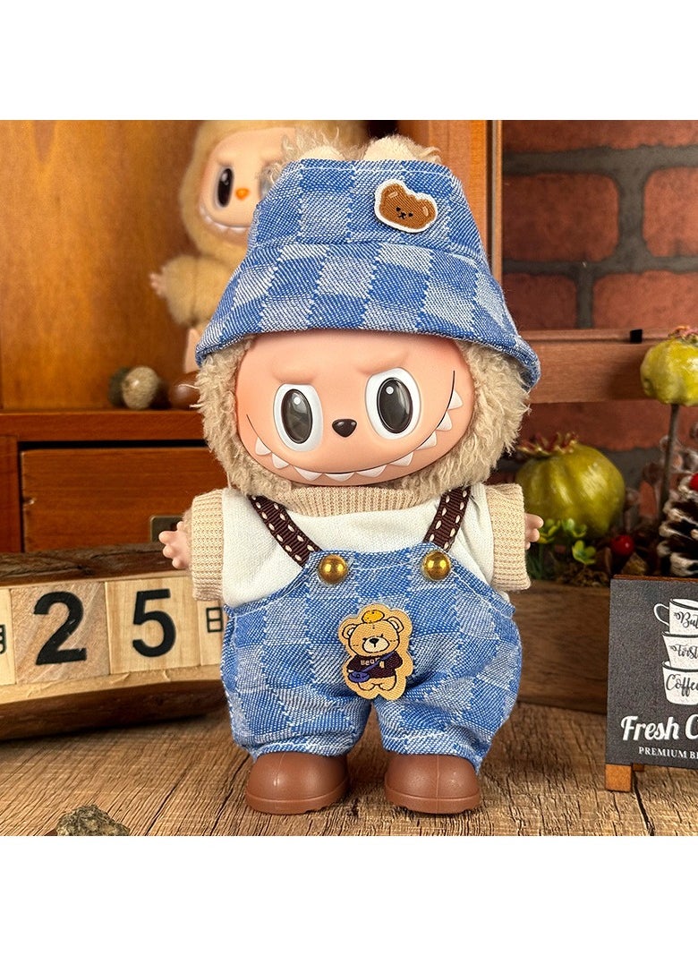 LABUBU Labubu Doll Clothing Set, suitable for hanging plush dolls up to 17cm, interchangeable clothing for first, second, and third generation vinyl collectible dolls, durable and stylish accessories, suitable for creative games 