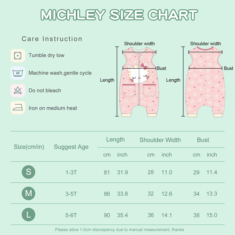 MICHLEY Unisex Baby Wearable Blanket Autumn Winter Toddler Sleeveless Sleeping Bag with Feet,Cat,3-5T - Image 5
