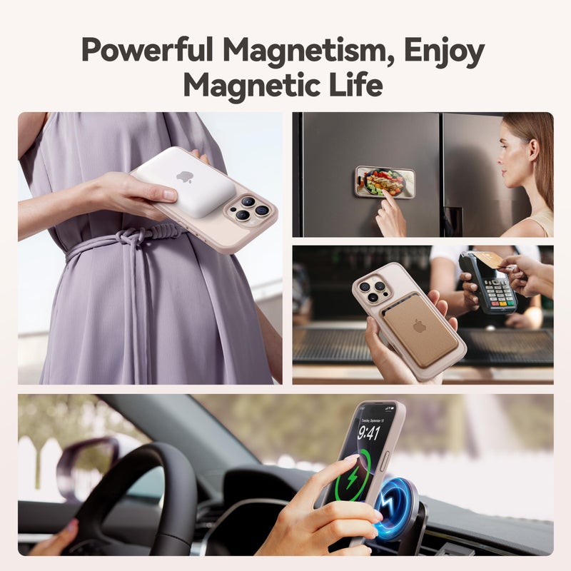 CASEKOO Ultra-Magnetic Stand for iPhone 16 Pro Case [Military Drop Protection] [Compatible with MagSafe] Shockproof Translucent Matte Slim Ring Holder Case for iPhone 16 Pro 6.3", Gold - Image 4