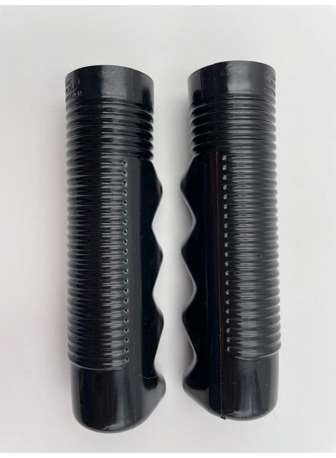Finger Nub Non Slip Classic Ribbed Grips For 3/4" Handle Bar Black 1 Pair