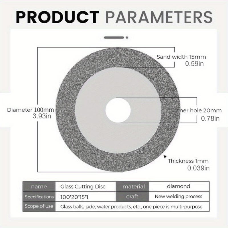 1 Pc Gray 4 Inch Glass Cutting Disc Ultra Thin Diamond Wheel 100mm for Ceramic Marble - Image 2