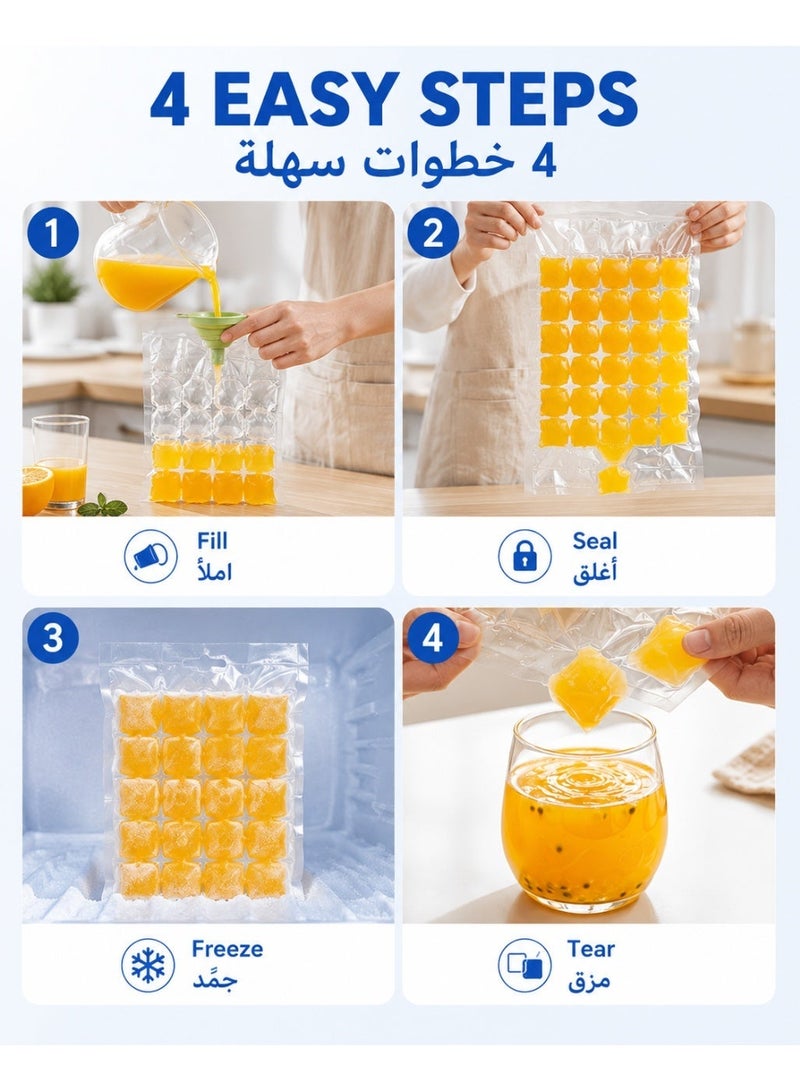 60 Pcs, Disposable Self-Sealing Food-Grade Ice Cube Bags - Image 4