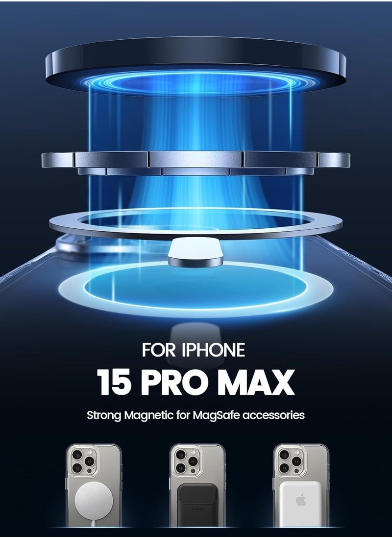 ESCASE - 15 Pro Max Magsafe Case Clear Anti-Yellow&Anti-Scratch, Ultra Slim, Magnetic Magsafe Cover for iPhone 15 Pro Max 6.7inch Clear - Image 1