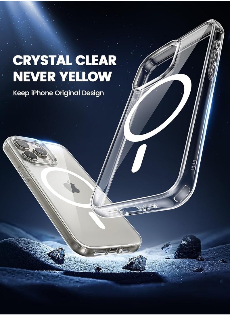 ESCASE - 15 Pro Max Magsafe Case Clear Anti-Yellow&Anti-Scratch, Ultra Slim, Magnetic Magsafe Cover for iPhone 15 Pro Max 6.7inch Clear - Image 1