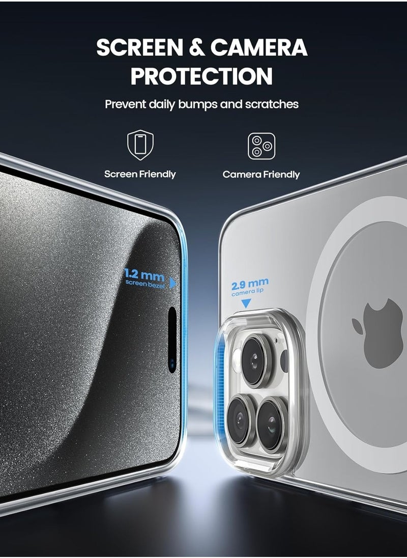 ESCASE - 15 Pro Max Magsafe Case Clear Anti-Yellow&Anti-Scratch, Ultra Slim, Magnetic Magsafe Cover for iPhone 15 Pro Max 6.7inch Clear - Image 1