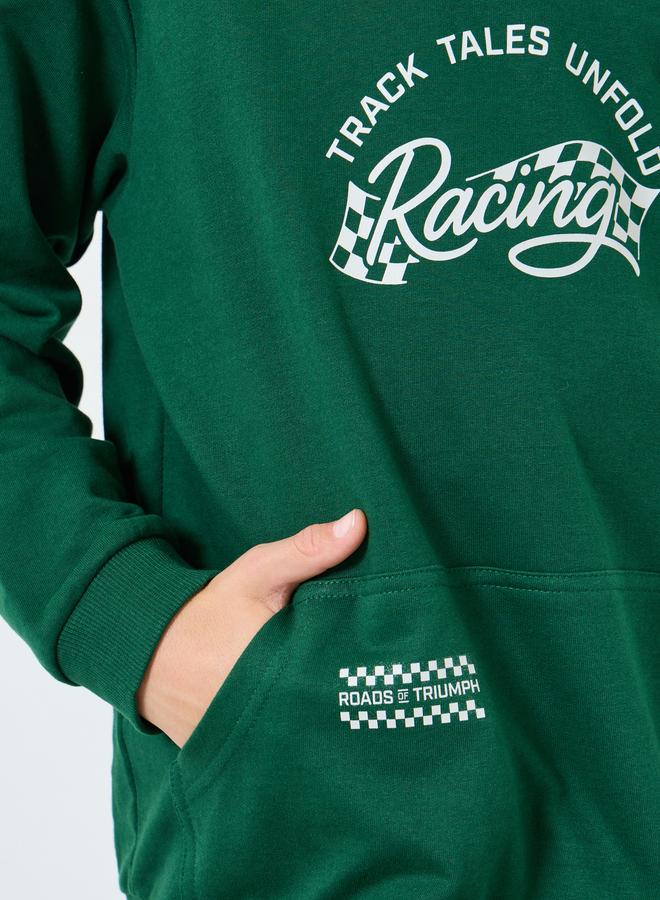 ستايلي طقم هودي بطبعة سباق مع جوغر - Image 3