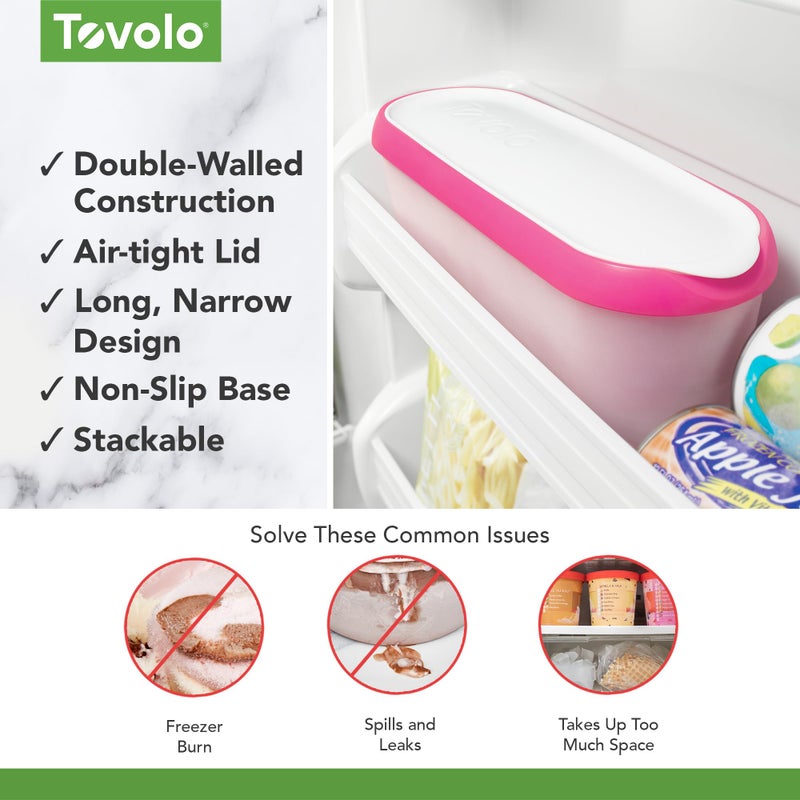 Tovolo Ice Cream Containers for Homemade Ice Cream Raspberry Tart Magenta, Glide A Scoop Tub for Reusable Ice Cream, 1.5 Quart BPA Free Insulated Freezer Safe Container with Lid - Image 3