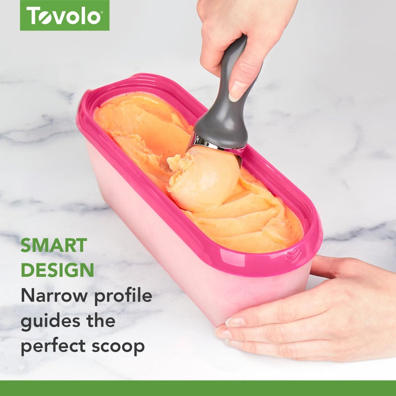 Tovolo Ice Cream Containers for Homemade Ice Cream Raspberry Tart Magenta, Glide A Scoop Tub for Reusable Ice Cream, 1.5 Quart BPA Free Insulated Freezer Safe Container with Lid - Image 4