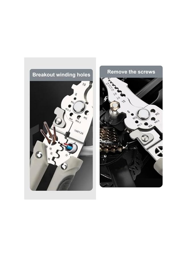 PROMASS promass Wire Stripper Tool, Multifunctional Wire Stripper Crimper Cable Cutter Pliers, 23 in 1 Wire Strippers and Crimping Tool, Adjustable Automatic Wire Stripper Tool for Electrical Cable Cutting  - Image 4