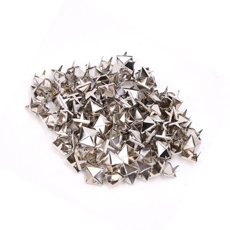 100 PCS 9MM Brass Copper Square Rivets Apparel Shoes Bag Accessories for Leather DecorationGun Color - Image 4